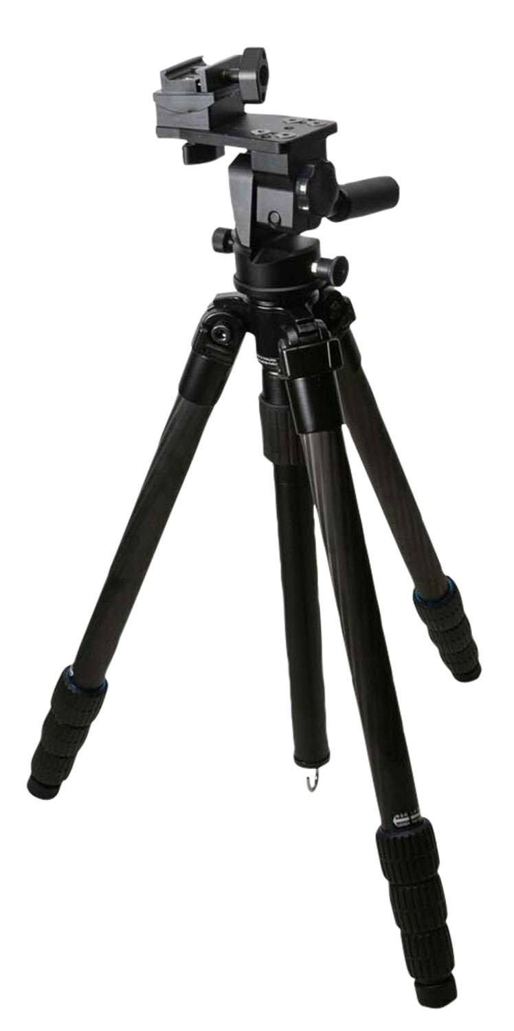 KOPF Jager KJ85004K K800 Tripod Made of Carbon Fiber with Black Finish, Adjustable Reaper Rail, 4-Level Leg Extension, 21-87 Degree Pan & Tilt