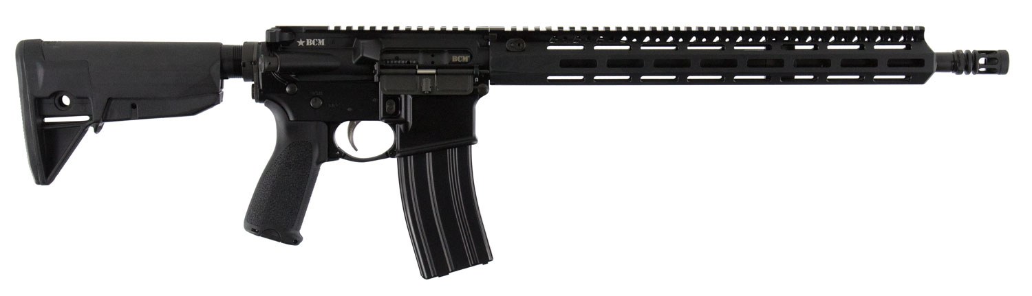 BCM 750750 RECCE-16 MCMR 223 Rem,5.56x45mm NATO 16" 30+1 Black Hard Coat Anodized, Manganese Phosphate, 6 Position Stock, Bravo Mod 3 Grip