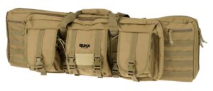Rukx Gear ATICT36DGT Tactical Double Gun 36" Water Resistant Tan 600D Polyester with Non-Rust Zippers Holds Up to 2 Rifles