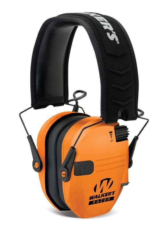 Walker's GWPRSEMBLZ Razor Slim Electronic Muff 23 dB Over the Head Blaze Orange/Black Polymer - Image 2