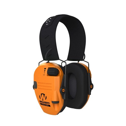 Walker's GWPRSEMBLZ Razor Slim Electronic Muff 23 dB Over the Head Blaze Orange/Black Polymer - Image 3