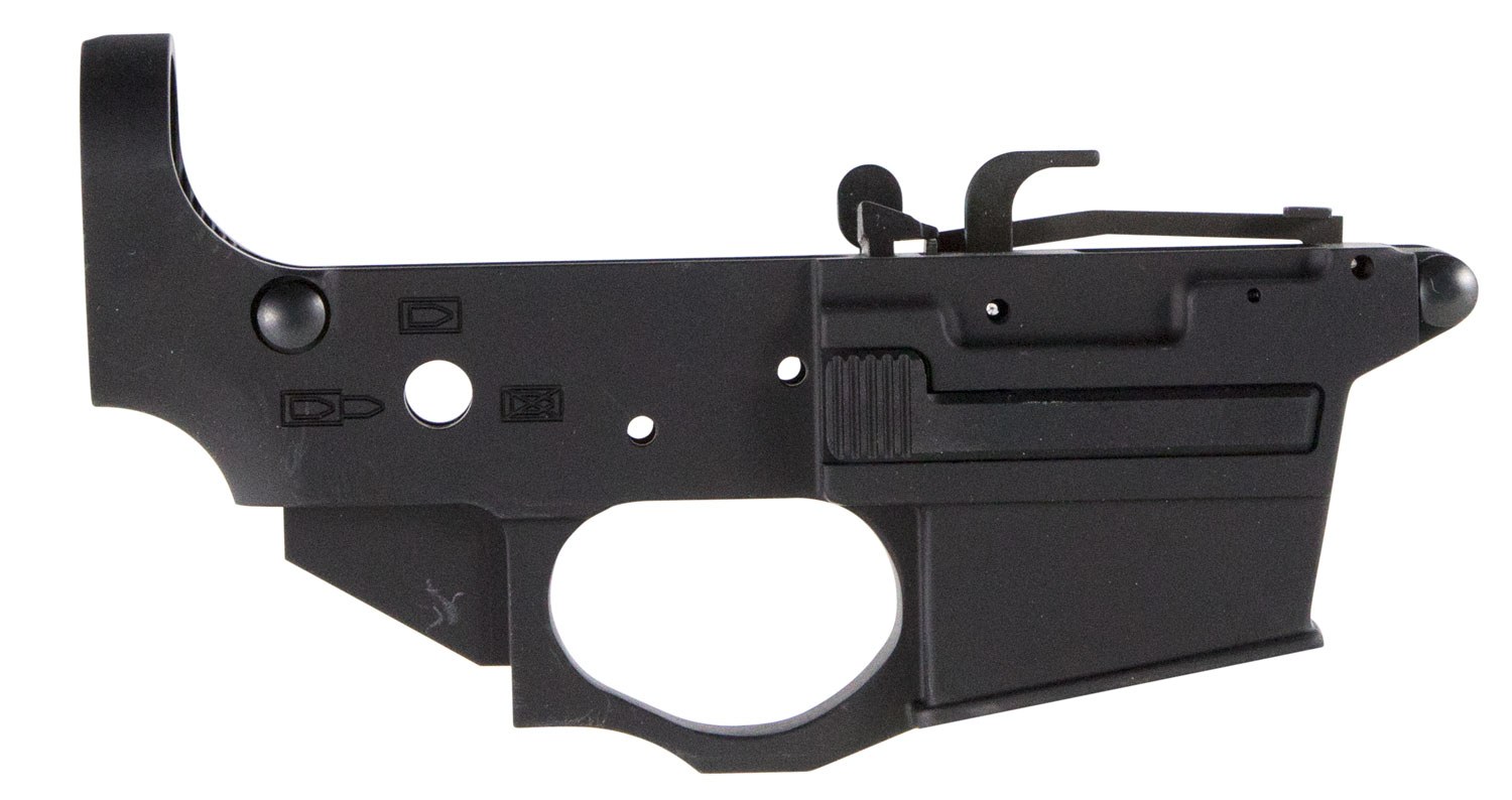 Spikes Tactical STLS920 Spider Stripped Lower Receiver 9mm Luger 7075-T6 Aluminum Black Anodized for AR-15, Compatible with Glock Magazines