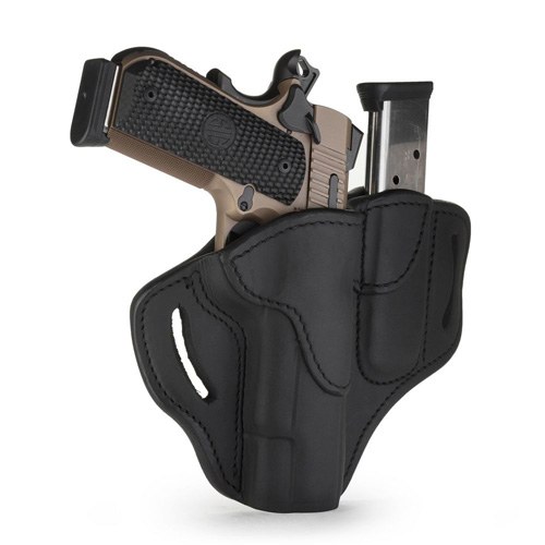1791 Gunleather BH1M1SBLR BH1M1 Combo OWB 01 Stealth Black Leather Belt Slide Fits 4-5" 1911 - Image 2