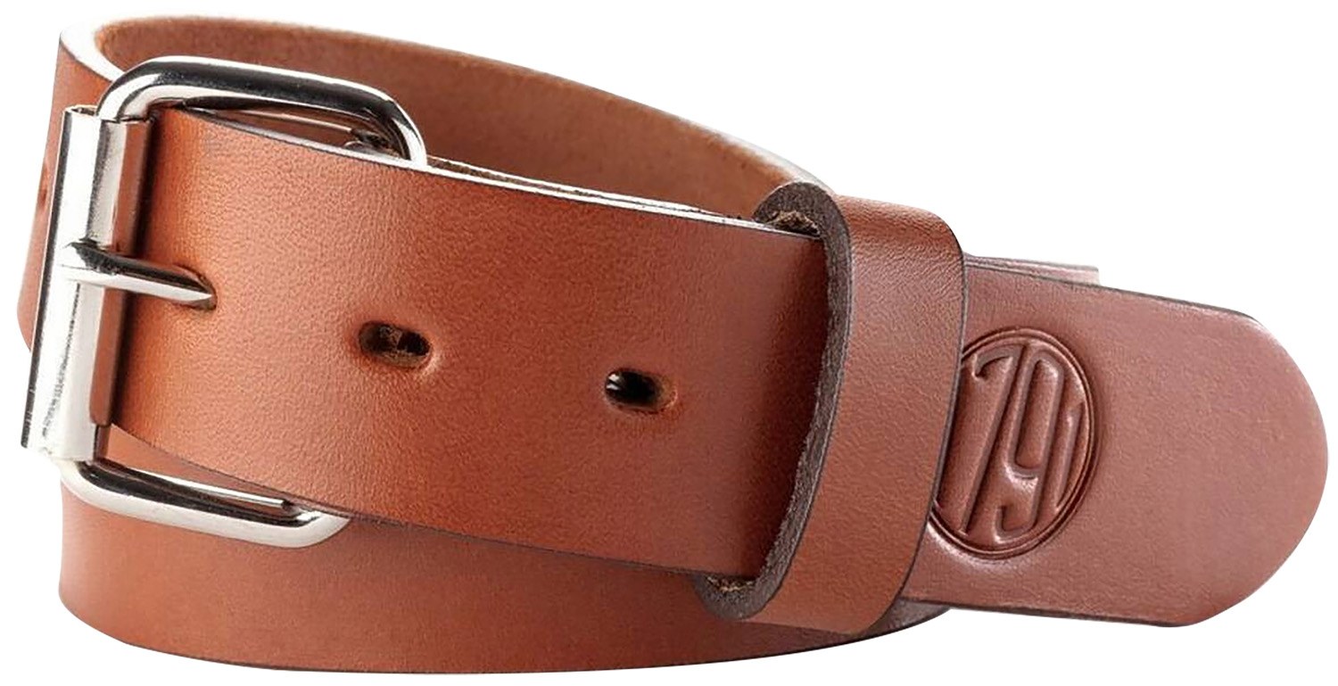 1791 Gunleather BLT014448CBRA 01 Gun Belt Classic Brown Leather 44/48 1.50" Wide Buckle Closure