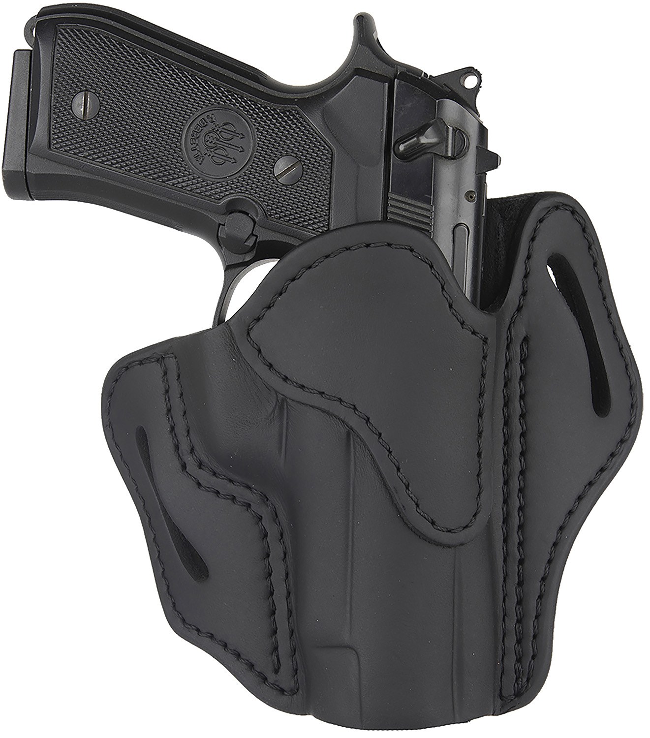 1791 Gunleather ORBH23SBLR BH2.3 Optic Ready OWB Size 2.3 Stealth Black Leather Belt Slide Compatible with Glock 17/S&W M&P Shield Right Hand