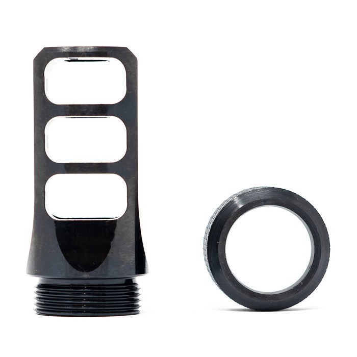 Muzzlok 8.6 Blackout 3 Port Muzzle Brake Muzzlok 8.6 Blackout 3-PORT Muzzle Brake M18X1.5 Threads Black