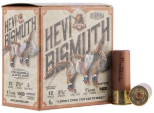HEVI-Shot HS14715 HEVI-Bismuth Upland 12Gauge 2.75" 1 1/4oz Bismuth 5Shot 25 per Box/10 Case