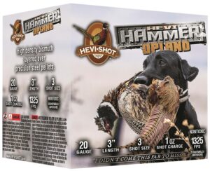 HEVI-Shot HS29213 HEVI-Hammer Upland 20Gauge 3" 1oz Steel/Bismuth 3Shot 25 per Box/10 Case