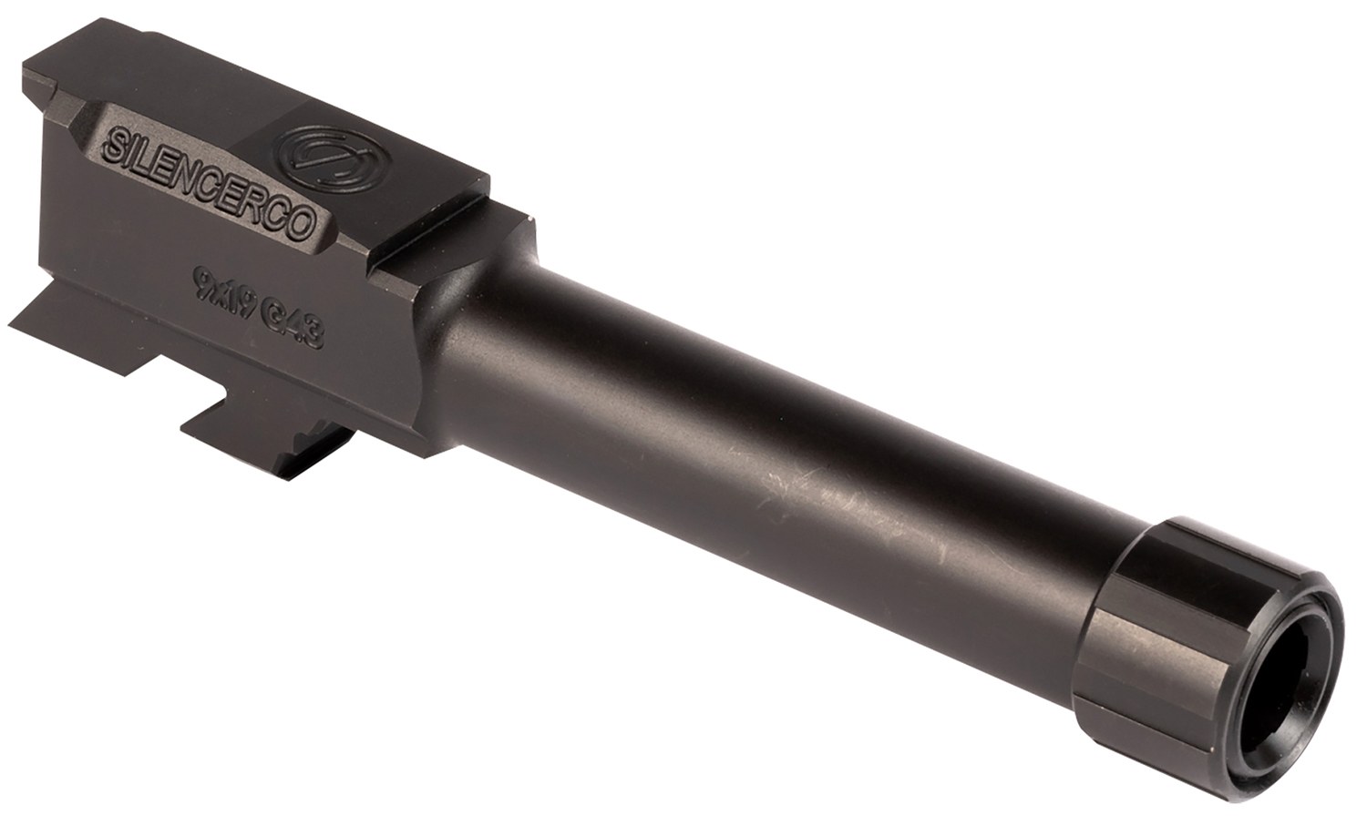 SilencerCo AC5049 Glock 9mm Luger 3.70" Threaded Black Nitride Stainless Steel, Fits Glock 43/43X