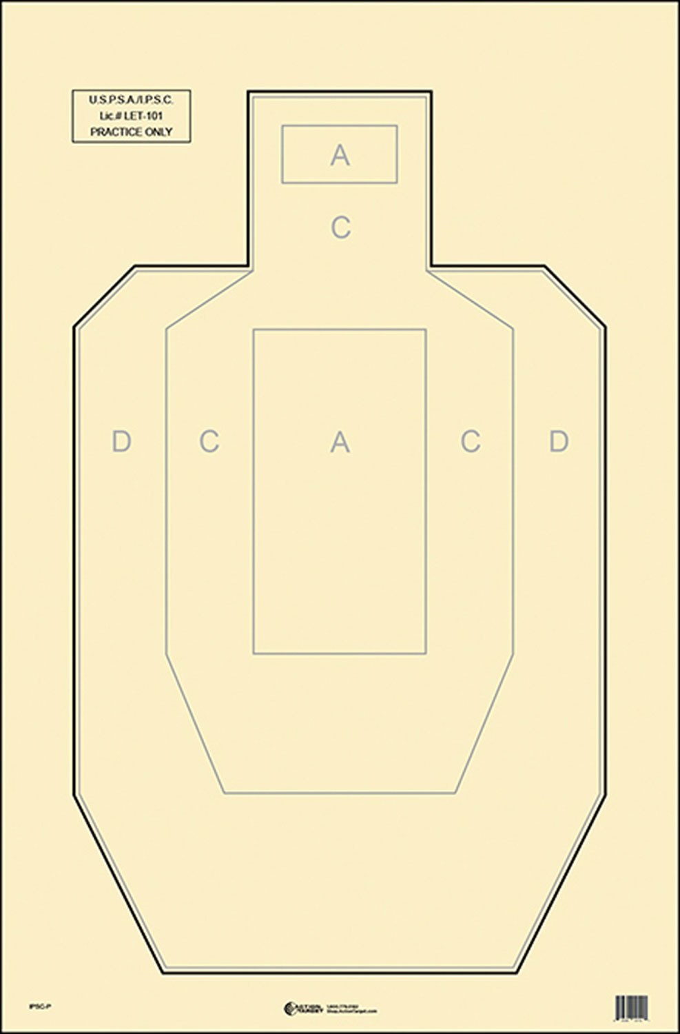 Action Target IPSCP100 Military IPSC/USPSA IPSC Paper Hanging 23" X 35" Black/White 100 per Box