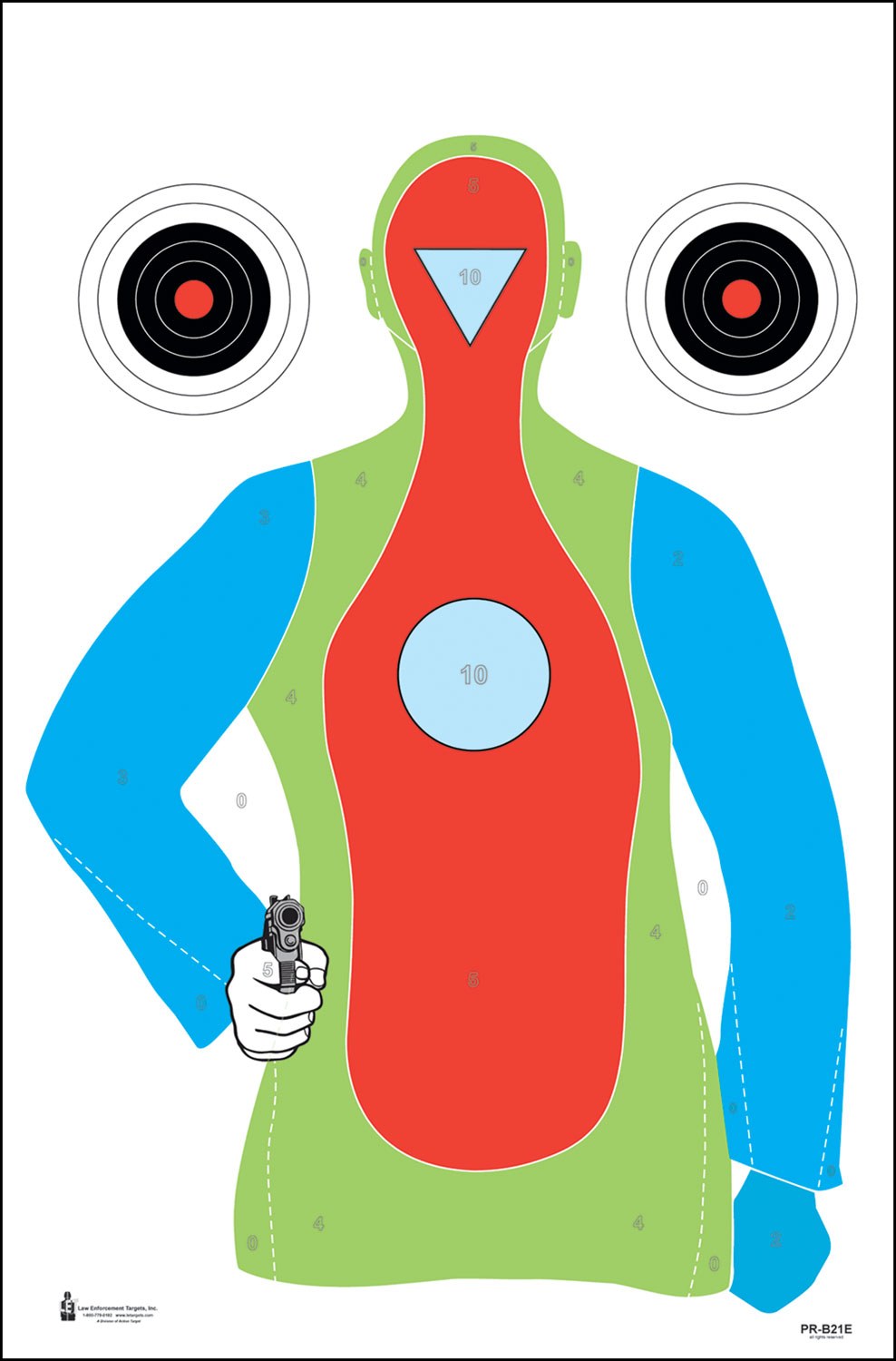 Action Target PRB21E100 Qualification High Visibility Fluorescent Silhouette Paper Hanging 23" X 35" Multi-Color 100 per Box