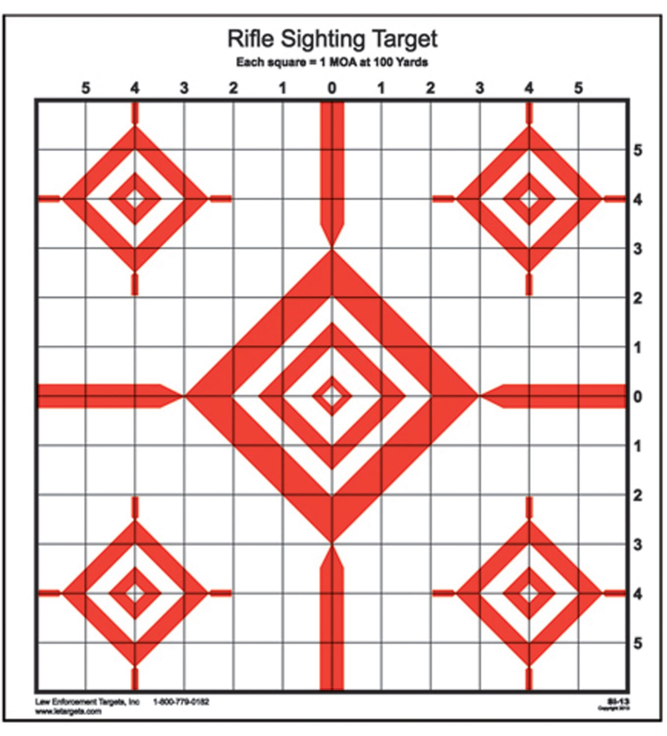 Action Target SI13100 Sighting Advanced Rifle Diamond Paper 100 Yds Rifle 14" X 15" Red/White 100 per Box
