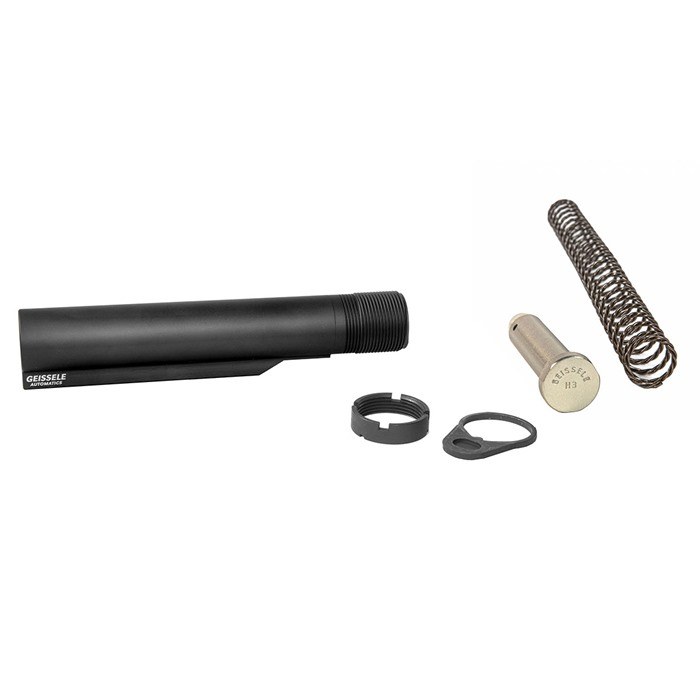 Geissele Automatics AR-15 Premium Mil-Spec Buffer Tube Assembly with Super 42 AR15 Premium Milspec Buffer Tube Assembly with Super 42, H3 Black