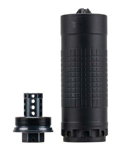 IWI Silencer 6MM K Direct Thread 1/2-28 Hub-T Mount Black Length 5IN Width 1.74IN and Weight 11.5OZ IWS6K