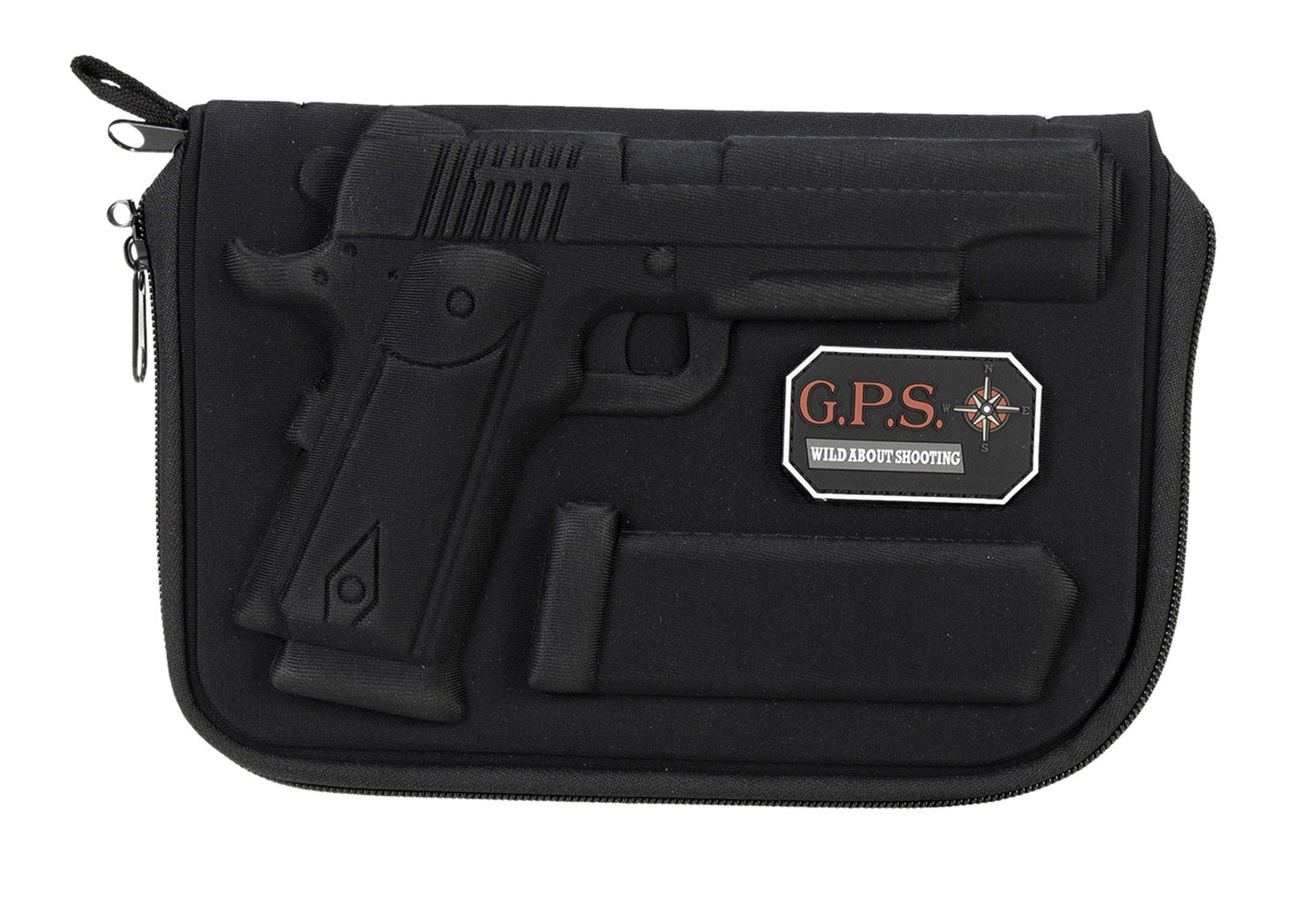 GPS Bags 908PC Custom Molded with Lockable Zippers Internal Magazine Holder & Black Finish for 1911 & Similar Clones