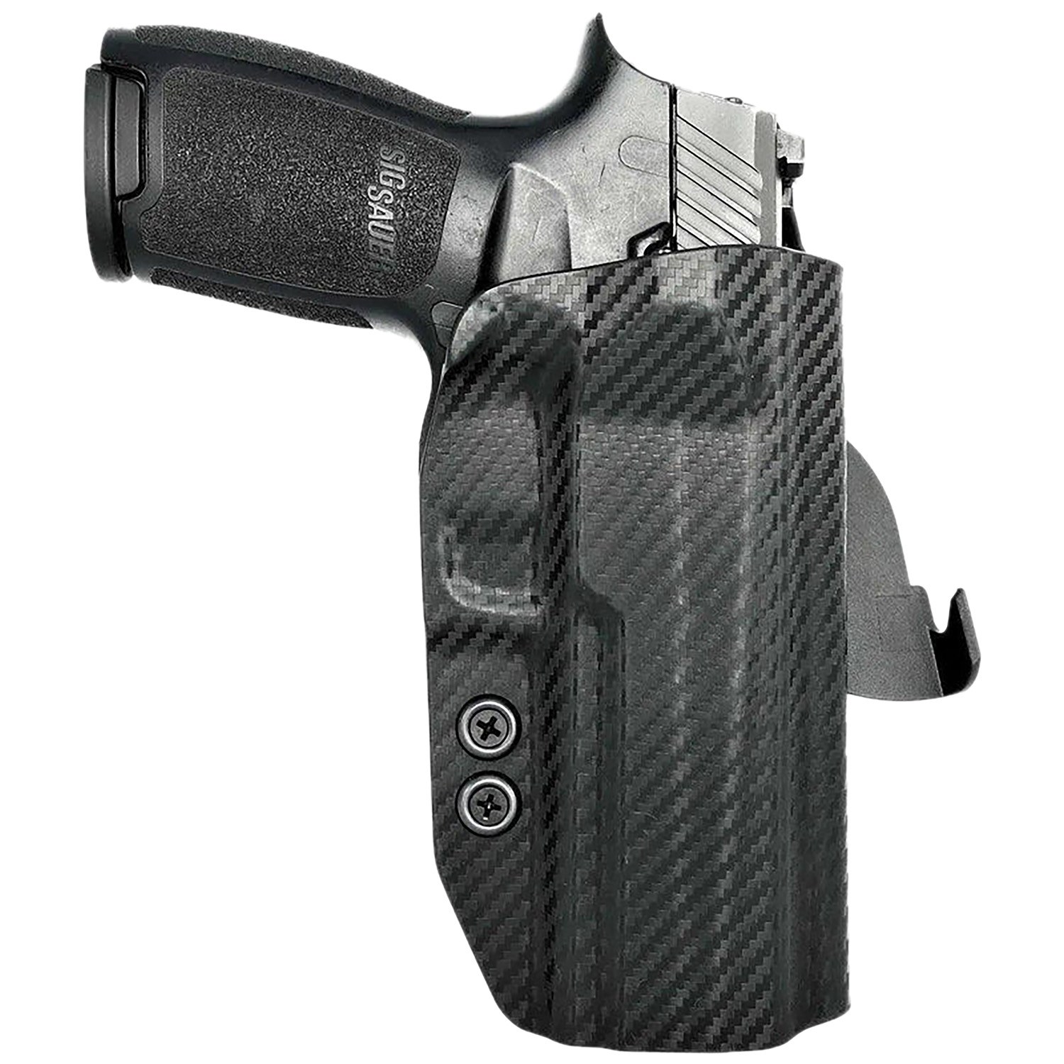 Rounded Gear SSRP320FSCFRHOWBPDL Paddle Holster OWB Black Carbon Fiber Kydex Fits Sig Sauer P320 Right Hand