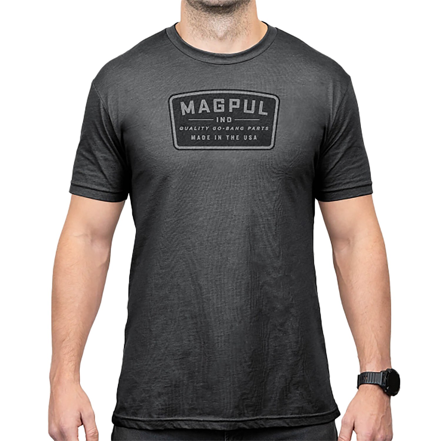 Magpul MAG1526-010-M Go Bang Parts Charcoal Gray Cotton/Polyester Short Sleeve Medium