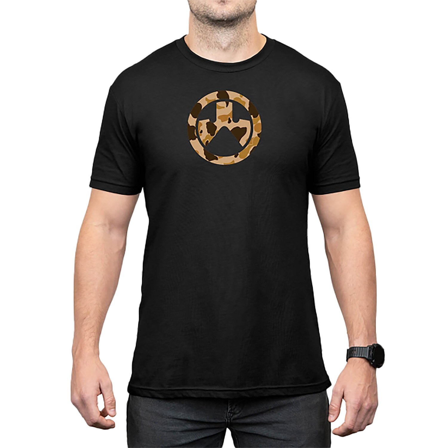 Magpul MAG1527-001-L Raider Camo Icon CVC Black Cotton/Polyester Short Sleeve Large