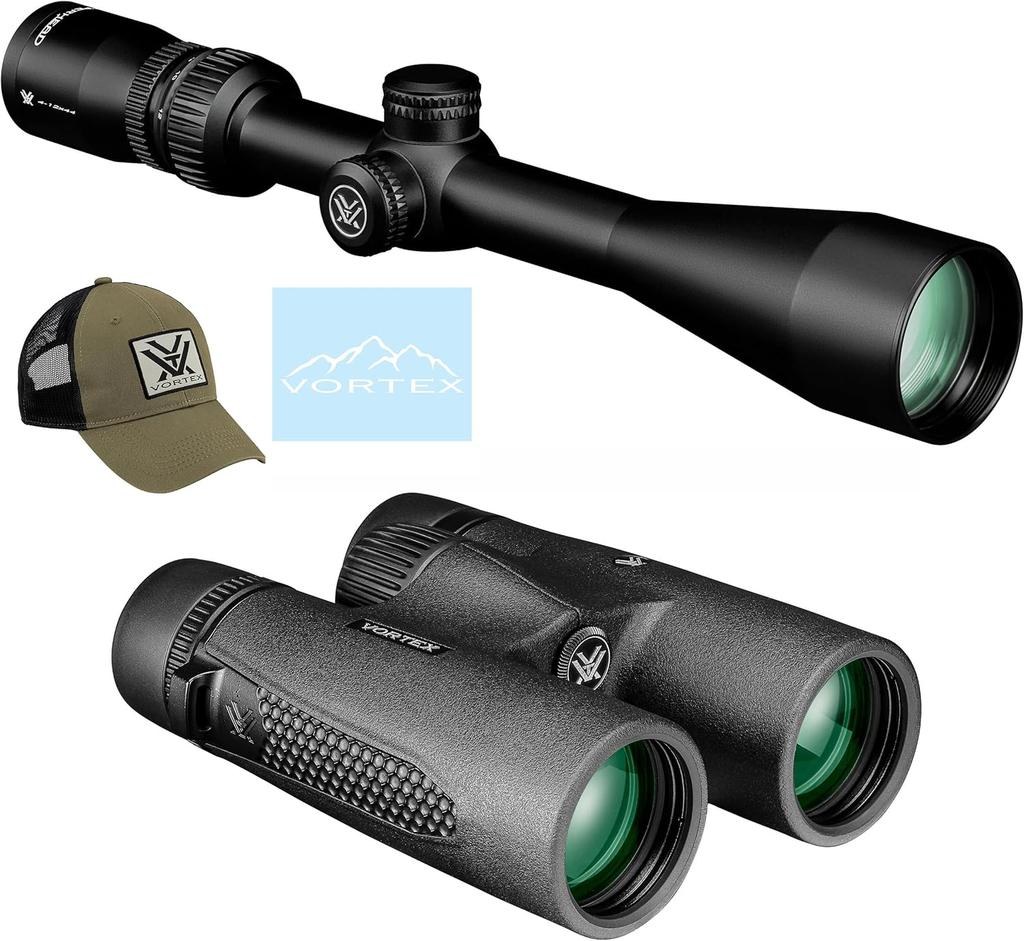 Vortex Copperhead Bundle - 10x42 Binocular & 4-12x44 Riflescope - Includes Vortex Hat and Decal