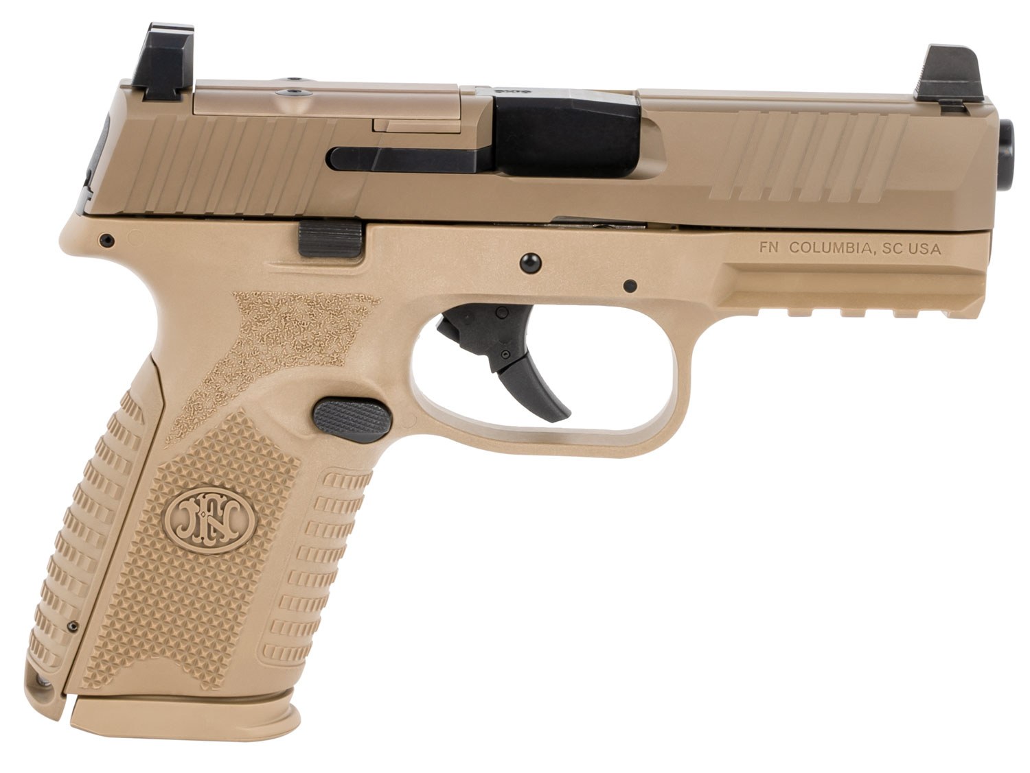 FN America 66100741 509M MRD Mid-Size 9mm Luger 15+1 4" Black Recessed Crown Barrel, Flat Dark Earth PVD Optic Ready/Serrated Steel Slide, Flat Dark