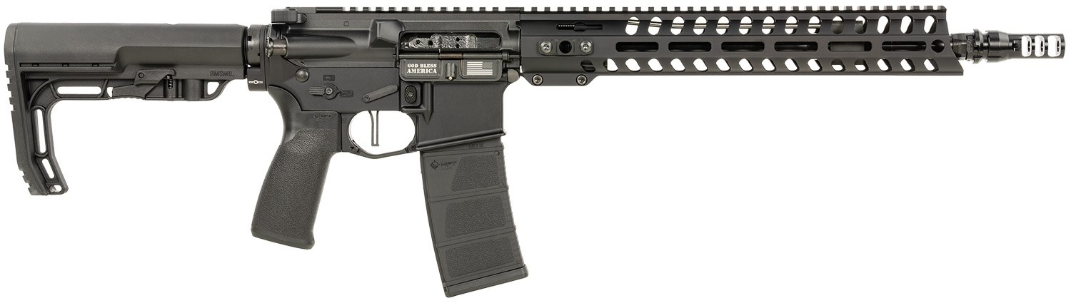 Patriot Ordnance Factory 02045 Minuteman 5.56x45mm NATO 30+1 13.75" Black Steel Threaded Barrel, Black Anodized Aluminum Receiver, 13" Renegade Rail