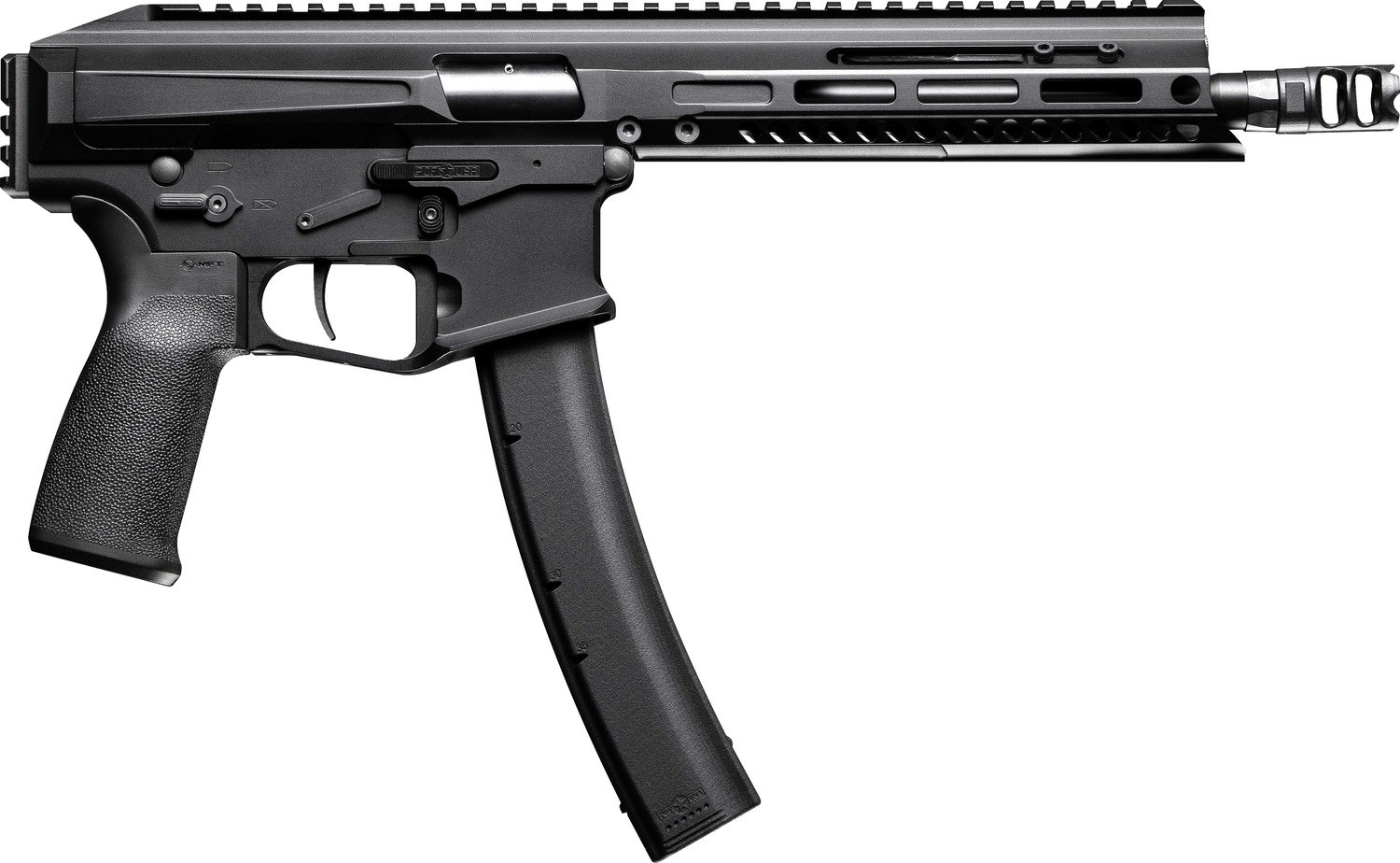 Patriot Ordnance Factory 02542 Phoenix 9mm Luger 35+1 8.50" 8" Black Threaded Barrel, Black Anodized Aluminum Receiver with Picatinny Rail, M-LOK
