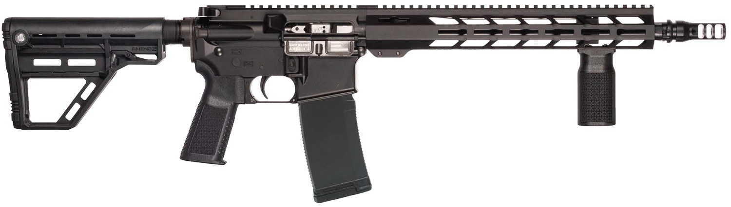 Patriot Ordnance Factory 02548 P-15 Base SMU 300 Blackout 30+1 13.75" Black Nitride Match Grade Barrel, Black Anodized Aluminum Receiver with