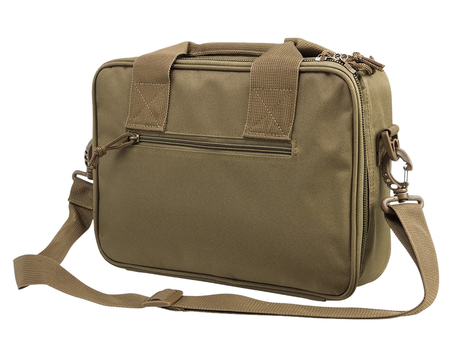 NcSTAR CPDX2971T VISM Double Pistol Range Bag with Magazine Pouches Loop Fasteners Zippers Padding & Tan Finish