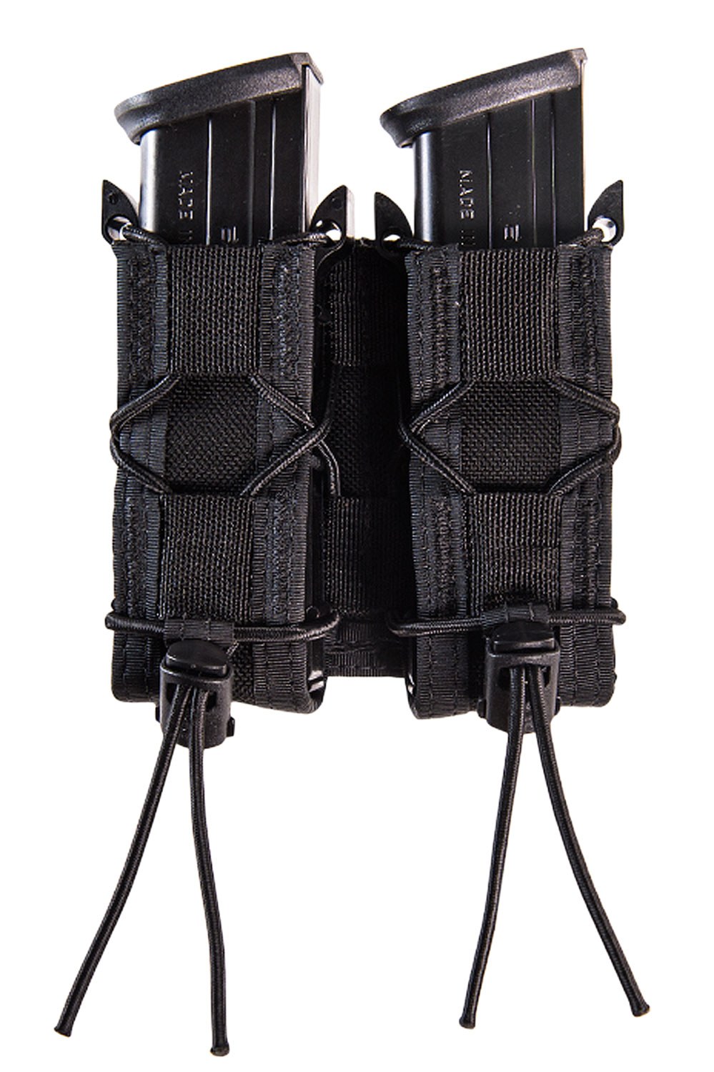 High Speed Gear 11PT02BK TACO Magazine Pouch Double Black Nylon MOLLE Belts 2" Wide Compatible with Pistol