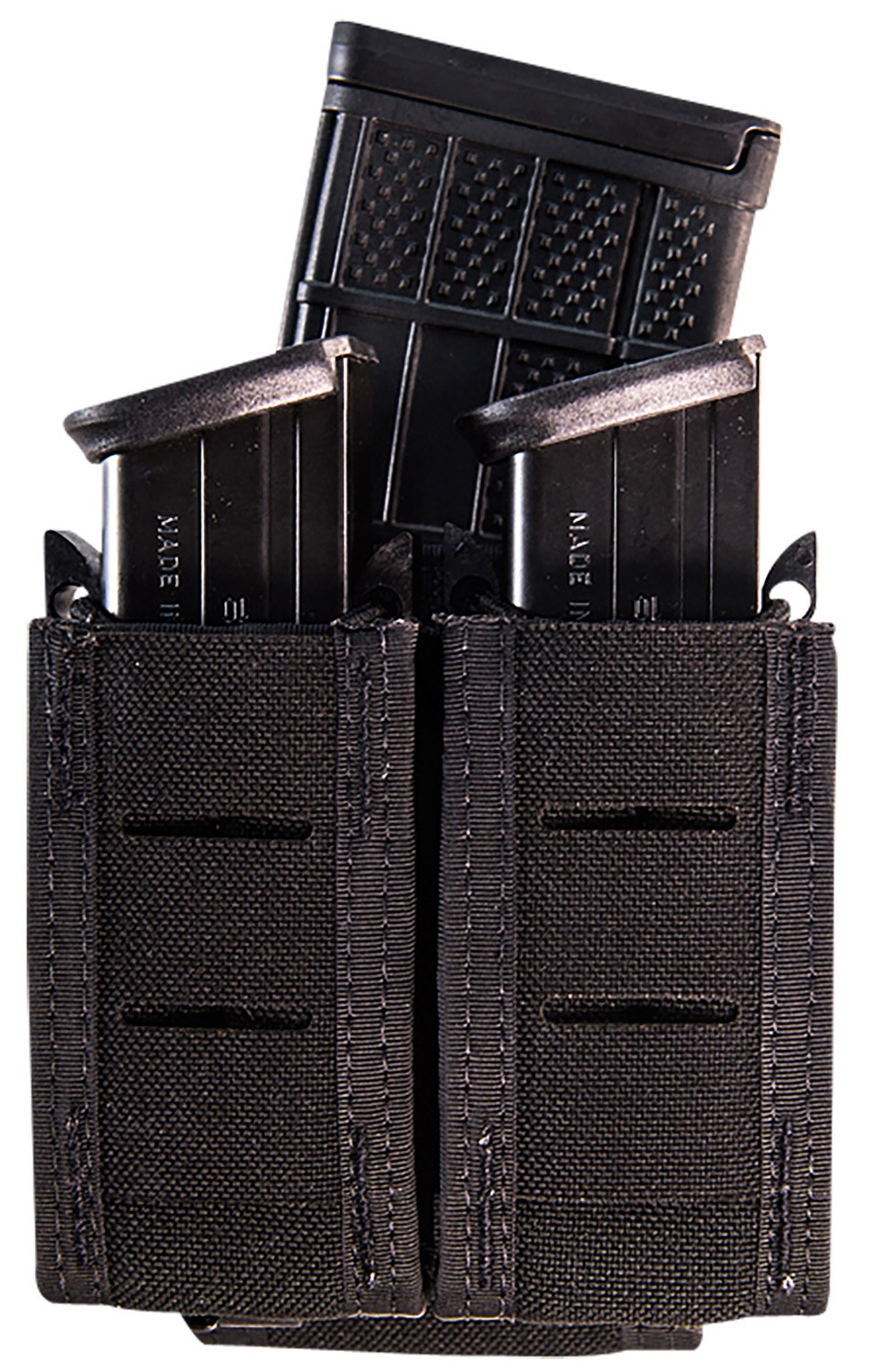 High Speed Gear 41PT02BK TACO Duty Double Pistol Magazine, Black Nylon with MOLLE Exterior, Fits MOLLE & 2" Belt