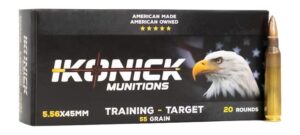 Ikonick USA 5.56 Nato 55GR Premium Range 20-Round BOX/500-Round Case