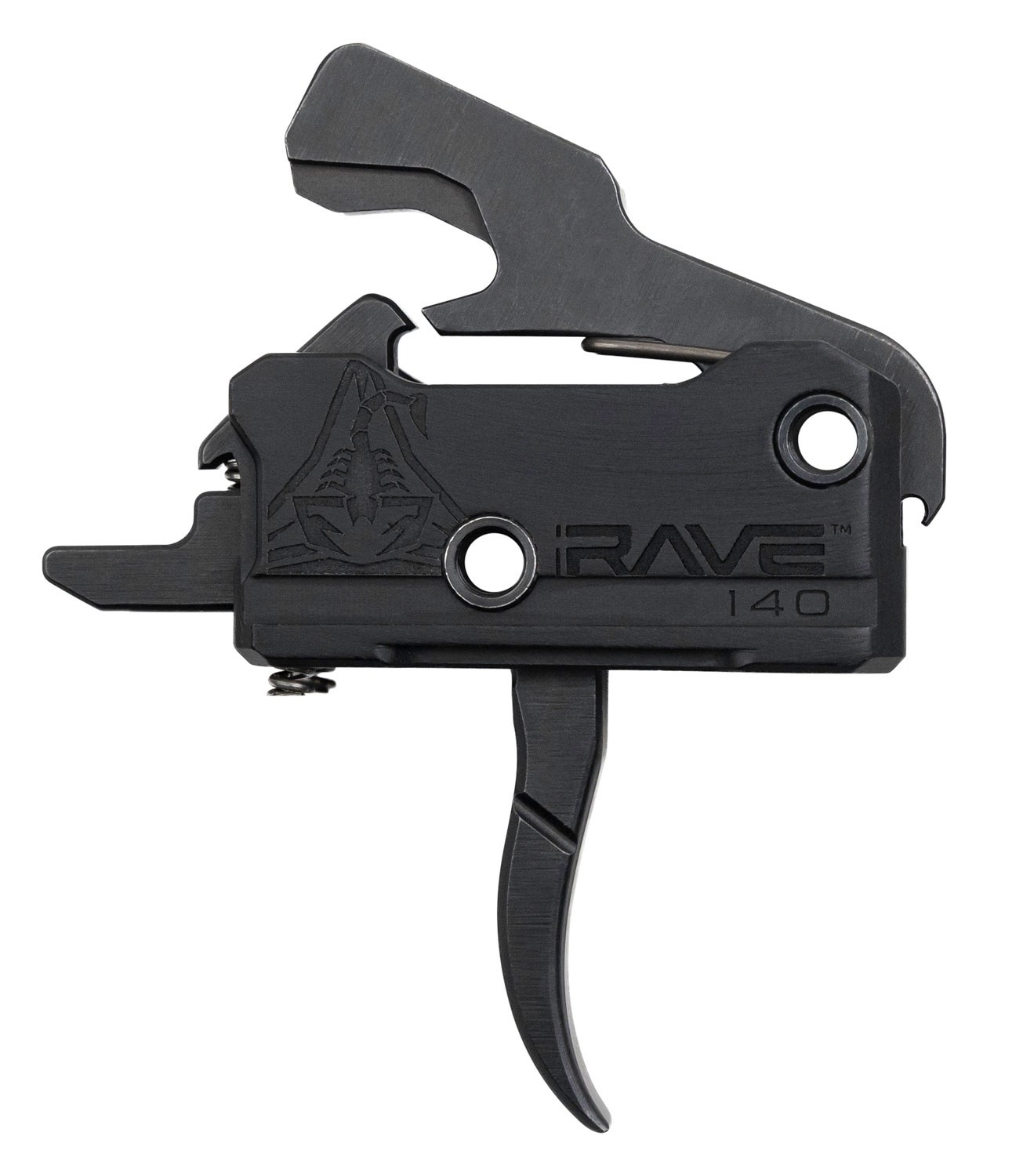 Rise Armament T017BLK RA-140 Super Sporting Single-Stage Curved Trigger with 3.50 Lbs Draw Weight & Black Hardcoat Anodized Finish for AR-Platform