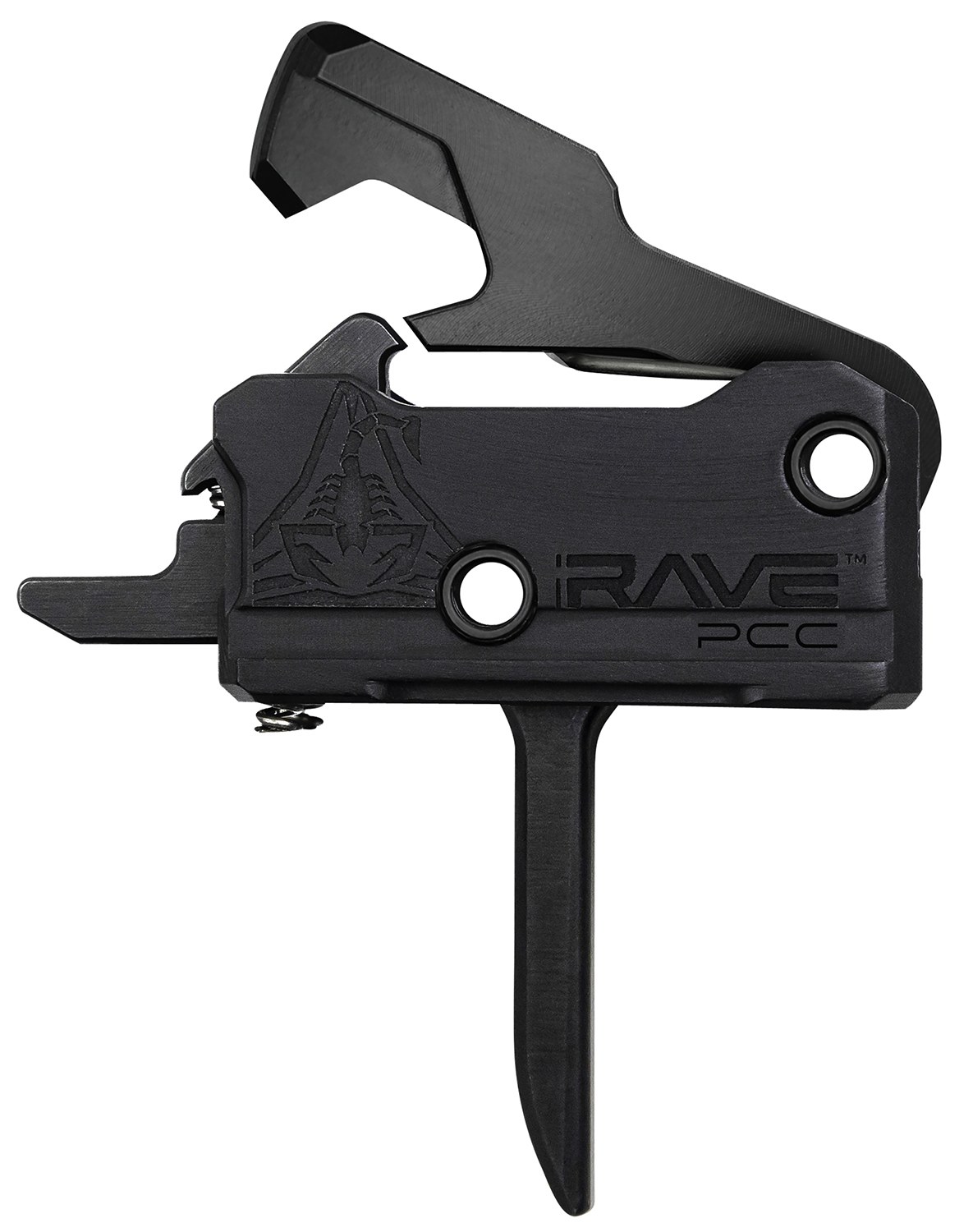 Rise Armament T017FPCCBLK Rave Pistol Caliber Carbine Single-Stage Flat Trigger with 3.50 Lbs Draw Weight & Black Nitride Finish for AR-Platform
