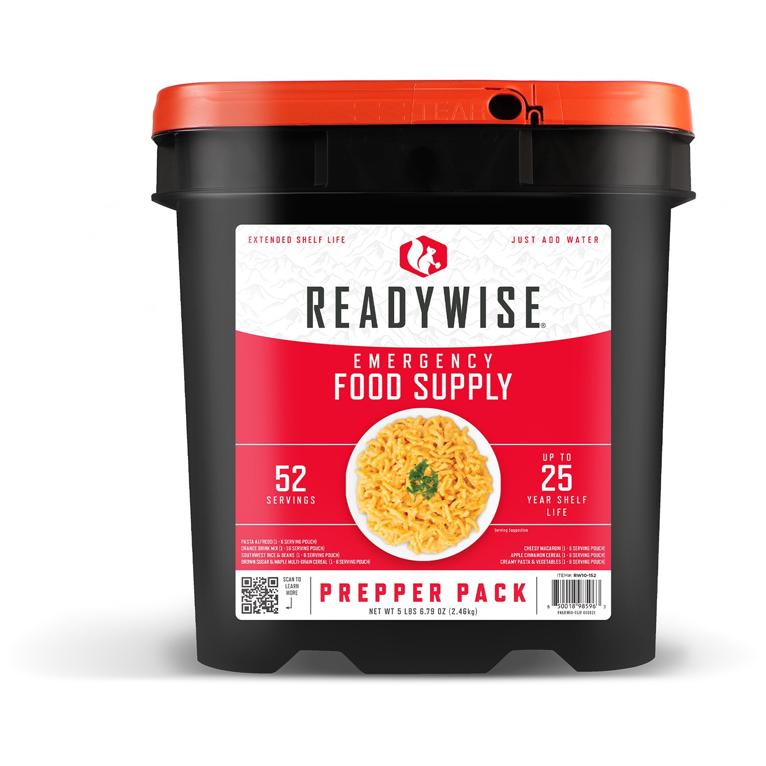 ReadyWise RW01152 Emergency Supplies Freeze Dried Prepper Pack 52 Servings per Bucket