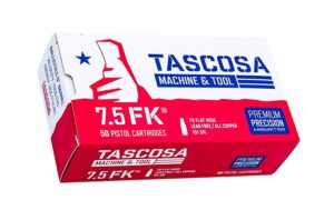 Tascosa Machine and Tool TMTAMMOF9 7.5FK 101gr Flat Nose 50 per Box/12 Case