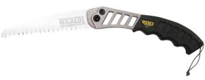 Wicked Tree Gear WTG001 Hand Saw Folding Saw 7" High Carbon Steel Blade Black Overmolded Aluminum Handle