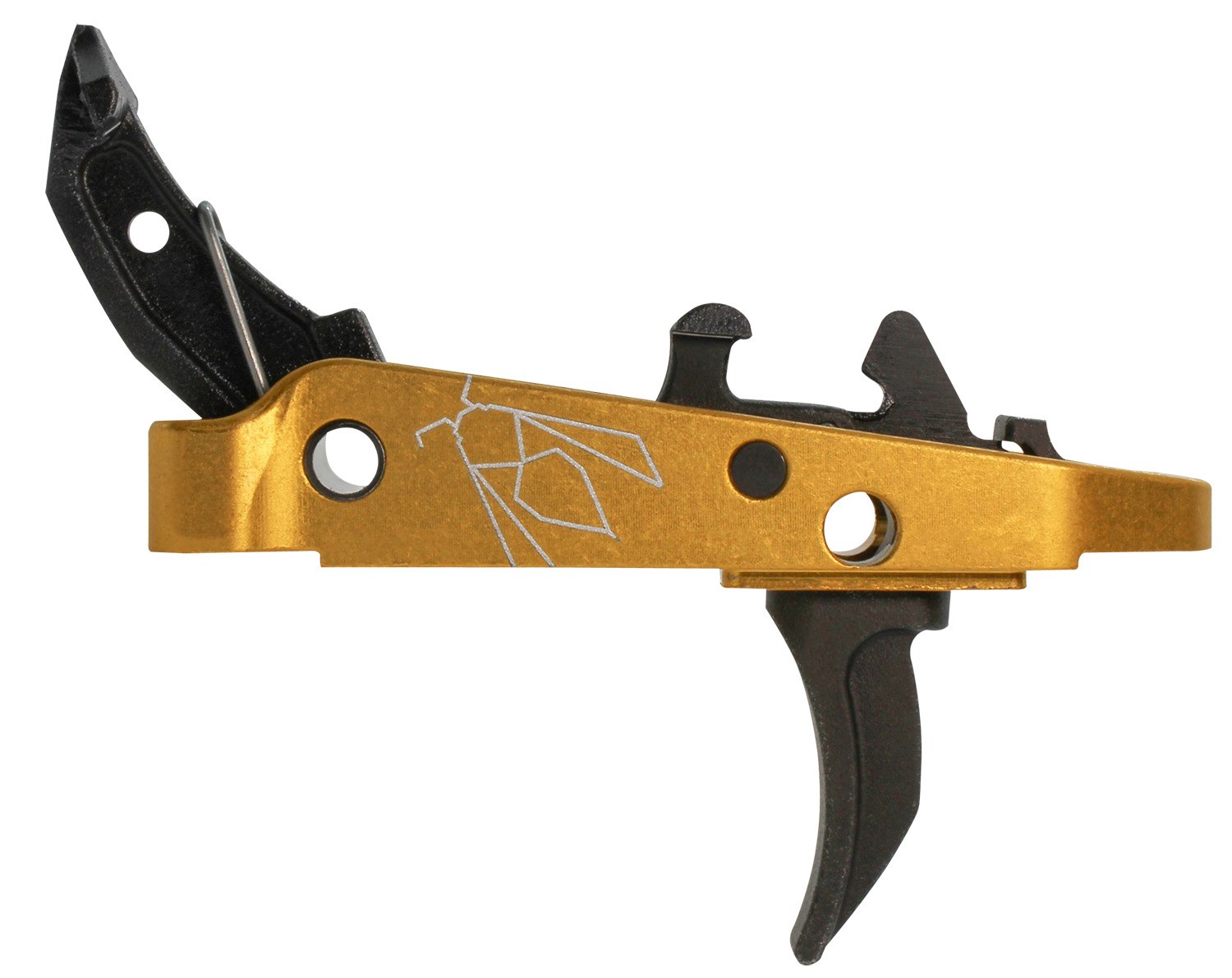 CMC Triggers 47407 Drop-In Yella Jacket Combat Trigger Group 2.0 Single-Stage Curve with 2.50 Lbs Draw Weight, Black with Yellow Housing