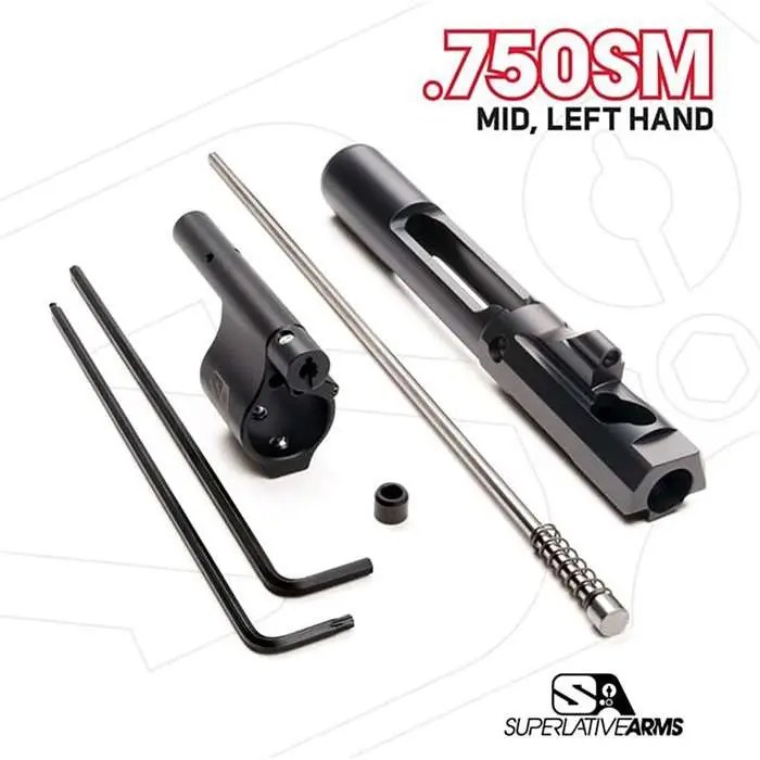 AR-15 Adjustable Piston System with 0.750'' Gas Block Left Hand AR-15 Adjustable Piston System with Solid .750'' Gas Block Midlength LH