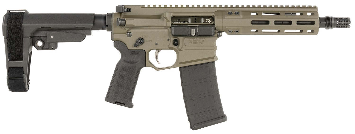 Cobalt Kinetics CKPROLITE30075CKG Pro Lite 300 Blackout 30+1 7.50" Black Melonite Barrel, CK Green Aluminum Receiver with Picatinny Rail, Black