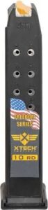 Xtech (2)STEEL Reinforced 10/17 10-Round 9MM Freedom Series Magazine for Glock 17 with 17-7 Ss Spring