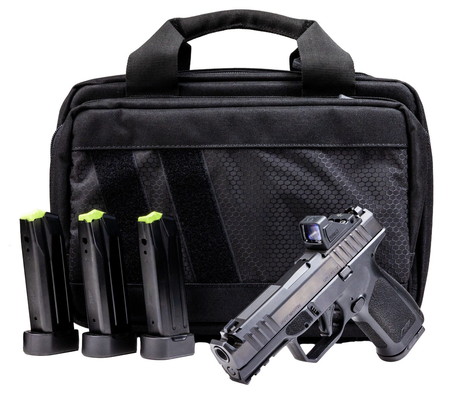Rost Martin RM1CBLKOSP(COMP)SPL RM1C Comp Bundle 9mm Luger 17+1 4" Compensated Barrel, Black Nitron Steel Integrated Compensator/Serrated with Optic