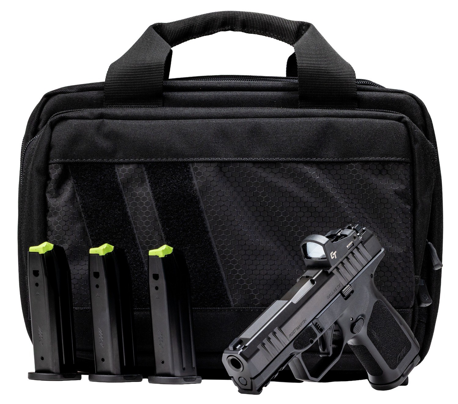 Rost Martin RM1CBLKOSP10CA(COMP)-P RM1C Comp Bundle *CA Compliant Compact Frame 9mm Luger 10+1 4" Compensated Barrel, Black Nitron Steel Integrated