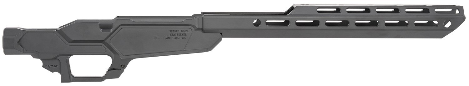 Sharps Bros SBC02 Heatseeker Rifle Chassis Stock Fits Ruger American Rifle, 6061-T6 Aluminum with Cerakote Finish, 14" M-LOK Handguard, Compatible