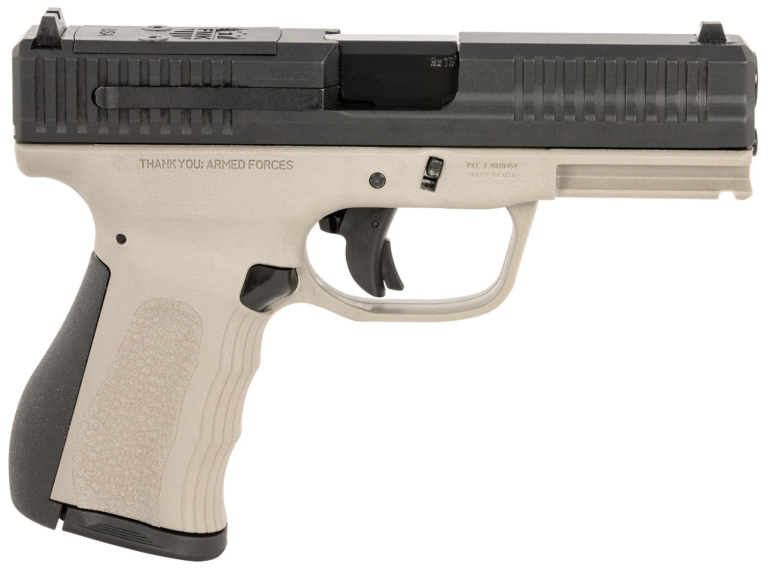 FMK FMKG49TG G3 9mm Luger 14+1 4" Stainless Steel Barrel, Black Optic Cut/Serrated Carbon Steel Slide, Titanium Gray Polymer Frame with Picatinny Rail
