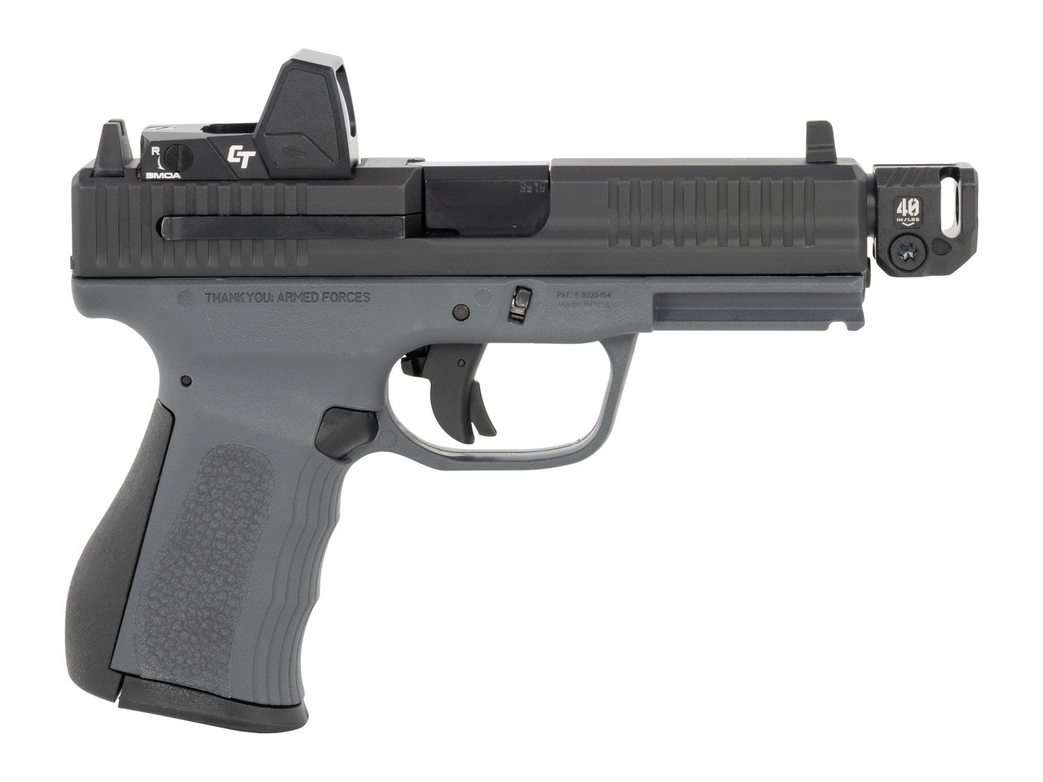 FMK FMKG39DGSTR G3 Strike Compact Frame 9mm Luger 17+1 4.50" Threaded Barrel, Serrated with Optic Slide, Dark Gray Polymer Frame with Accessory Rail