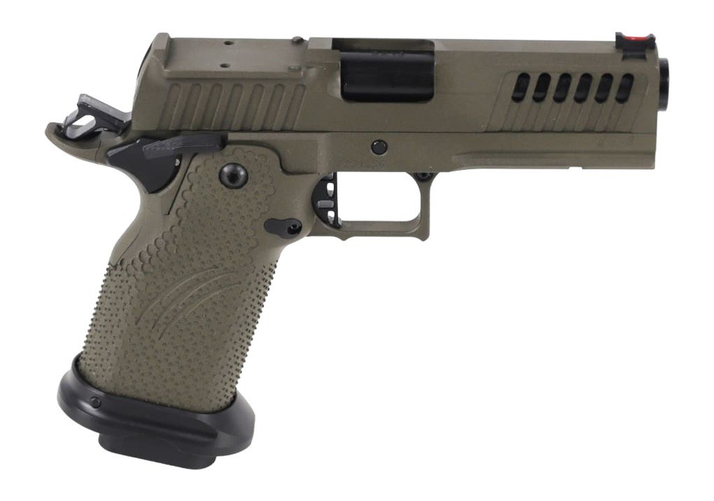 Fierce Firearms FGZ-9-C-GB-CS Grizz Commander 9mm Luger 10+1 4.25" Black Bull Barrel, Optic Ready/Serrated Slide, OD Green Cerakote with Black