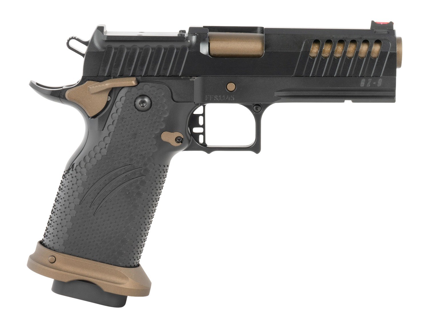 Fierce Firearms FGZ-9-C-BBZ-CS Grizz Commander 9mm Luger 10+1 4.25" Black Bull Barrel, Steel Optic Ready/Serrated Slide, Burnt Bronze Cerakote with