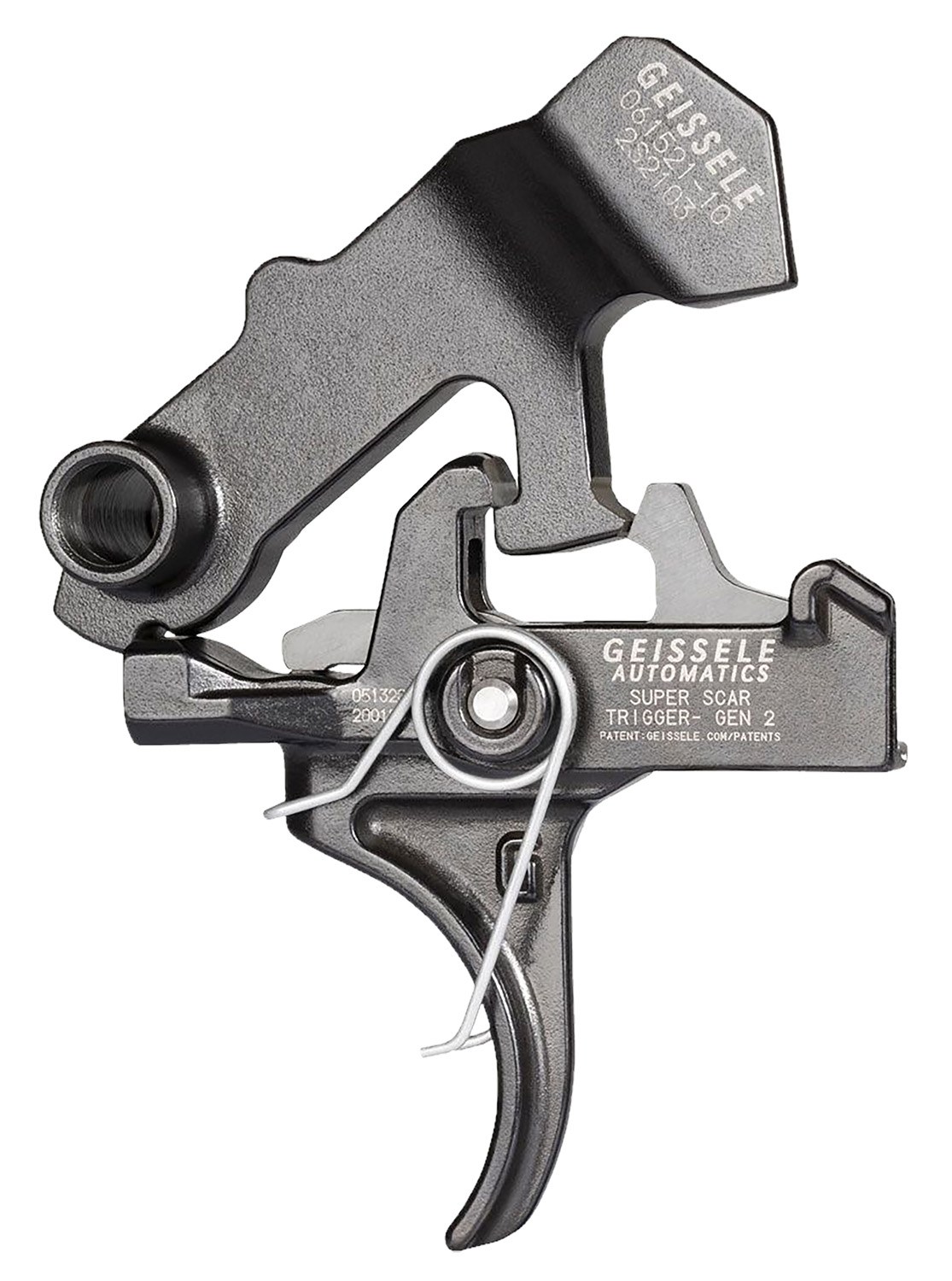 Geissele Automatics 05157 Super Scar Black Oxide Curved Trigger Two-Stage 3.20-4.60 Lbs Draw Weight for FN SCAR