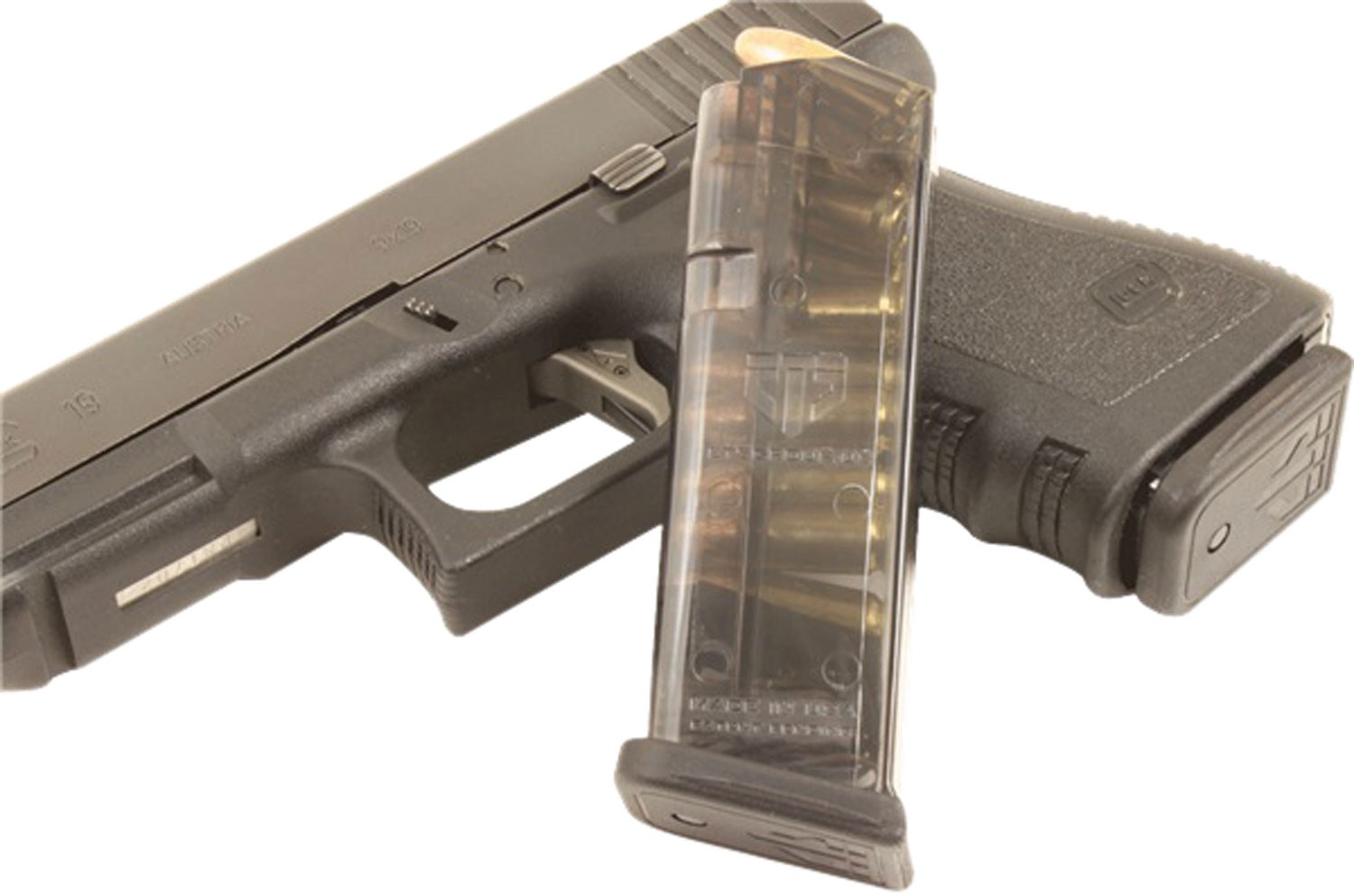 ETS Group GLK1910 Pistol Magazines 10-Round 9mm Luger Compatible with Glock 26/19 Gen1-5 Clear Polymer