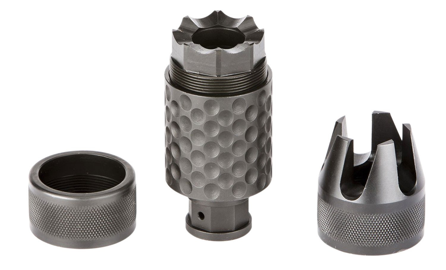 Spikes Tactical SAKB0100 Barking Spider2 Muzzle Brake Black Nitride 4140 Chromoly Steel with 1/2"-28 Tpi Threads, 3.75" OAL & 1.40" Diameter for